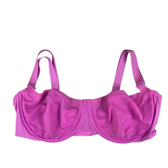 SKIMS Pink No Show Unlined Balconette Seamless Sheer Mesh Bra Size 34C - Picture 2 of 8